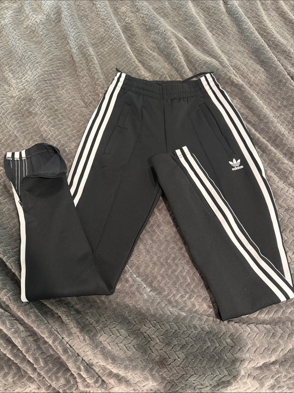 adidas original Black Jogger Pants with White Three Stripes